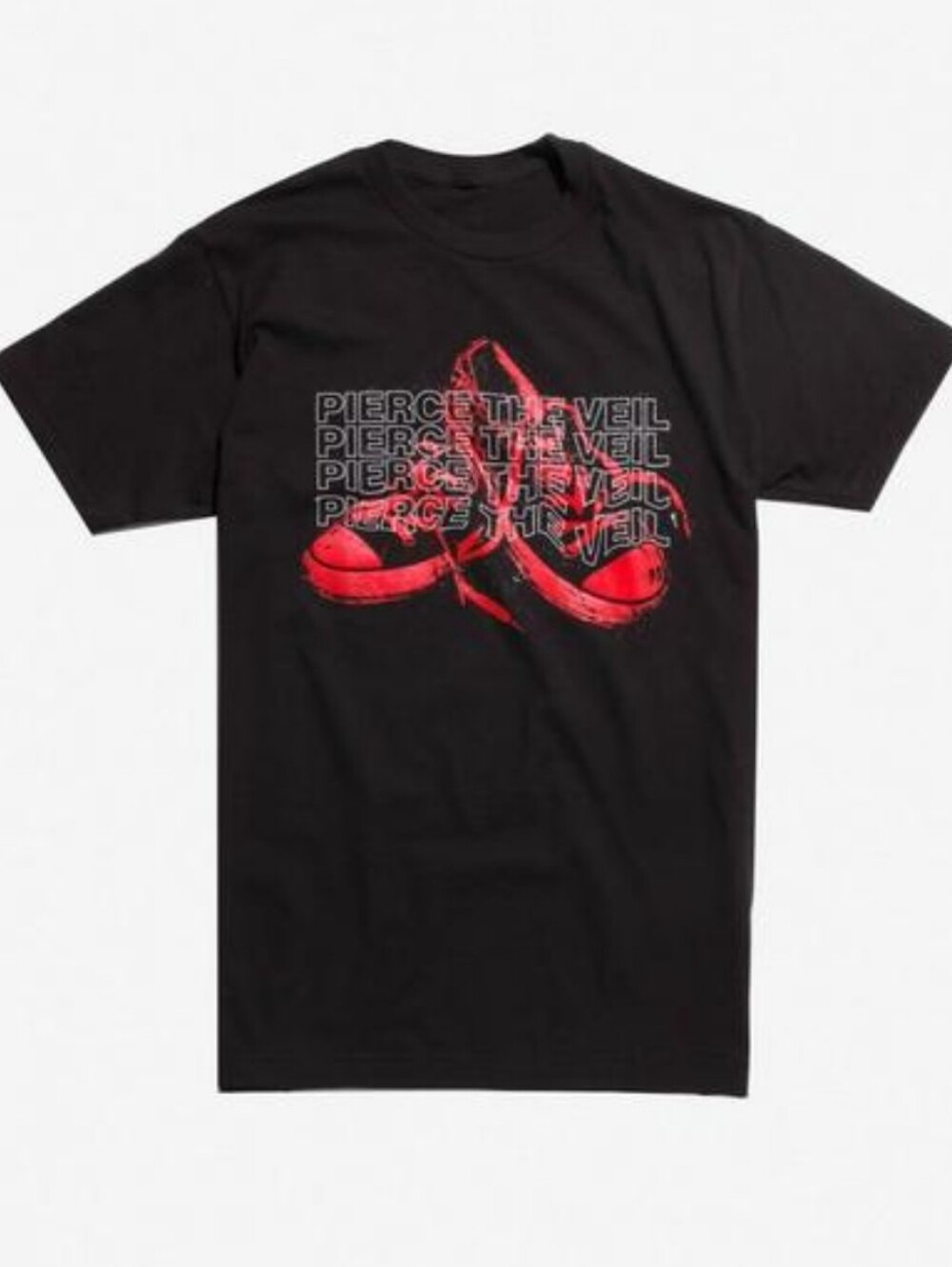 Pierce The Veil Black Band Tee with Red Shoe Graphic Size XL